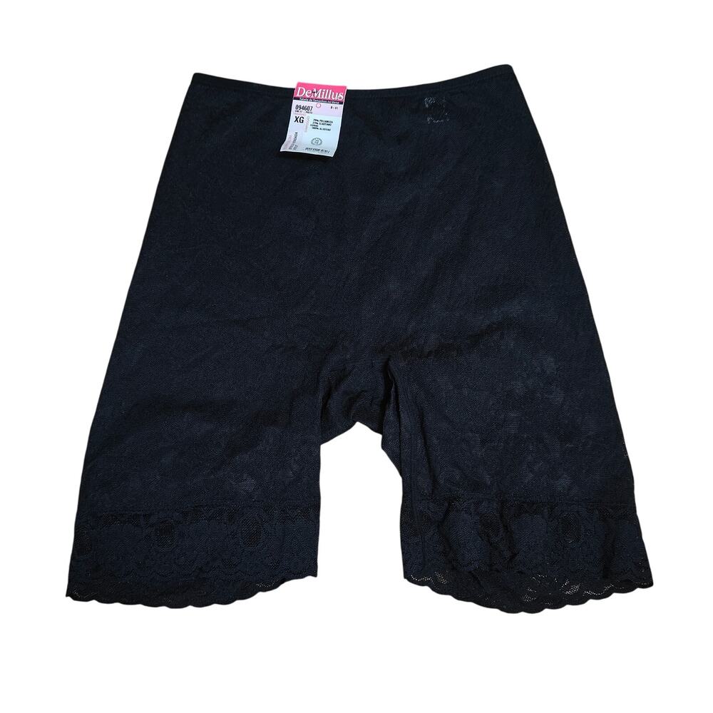 DeMillus Black Bermuda Rendada Black Lace Short Lingerie Womens Xlarge